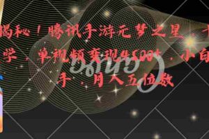 （8752期）全网揭秘！腾讯手游元梦之星，十分钟顶尖教学，单视频变现4500+月入5位数