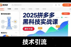 (16977期)2025拼多多黑科技实战课,擎天柱玩法、爆流SKU、原价大促,技术引流,单店日销轻松破千单