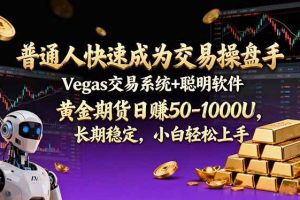 (17178期)普通人快速成为交易操盘手 Vegas交易系统+聪明软件 , 黄金期货日赚50-1000U, 长期稳定,小…
