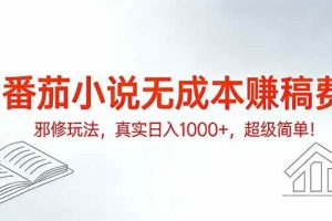 (17241期)番茄小说无成本赚稿费邪修玩法,真实日入1000+,超级简单!